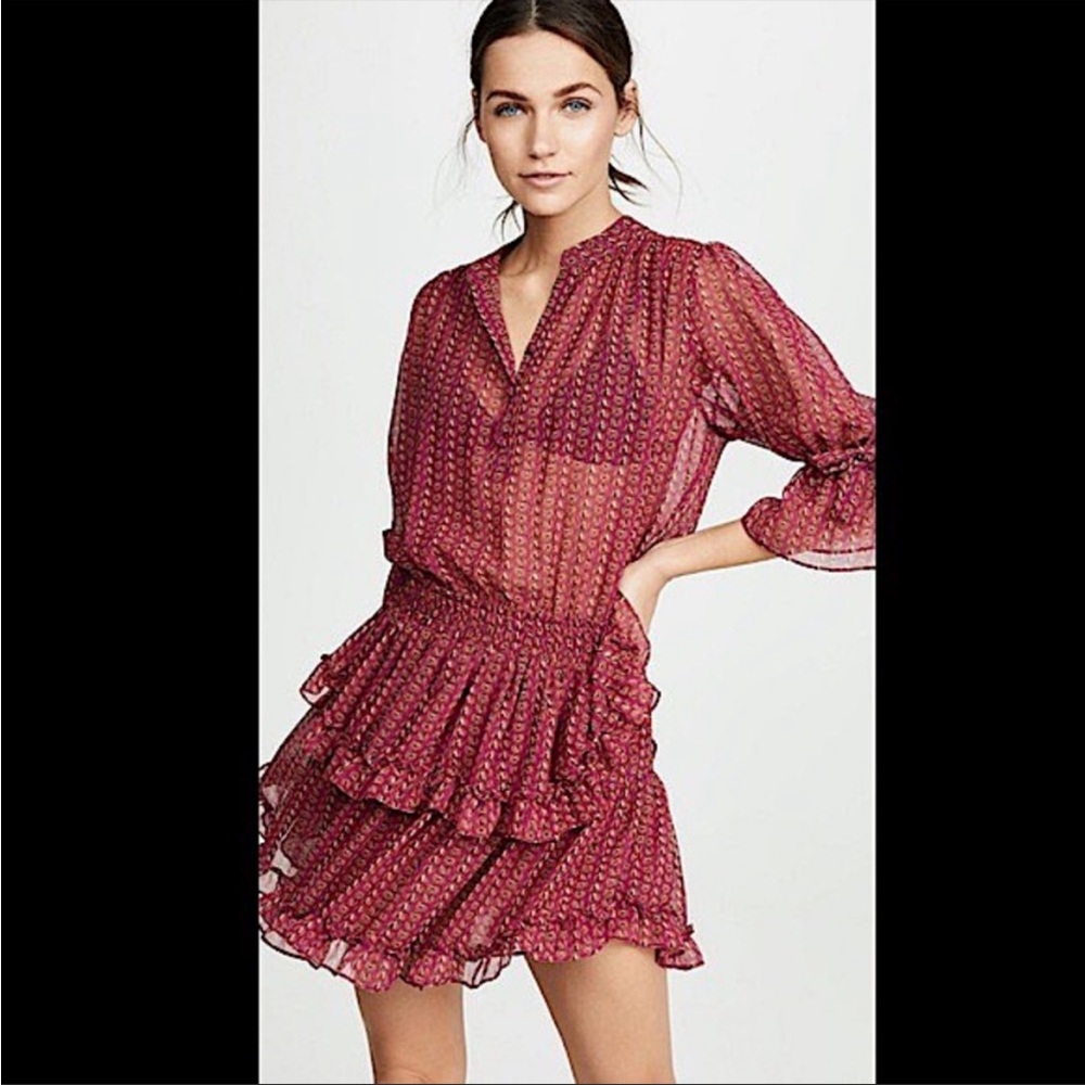 Misa LA Floral Ruffle Tiered Dress